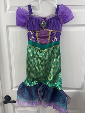 Ariel Purple and Green Mermaid Costume Dress for Kids